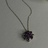 925 Sterling Silver Amethyst Flower Necklace Length 20 Inch