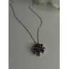 925 Sterling Silver Amethyst Flower Necklace Length 20 Inch