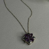 925 Sterling Silver Amethyst Flower Necklace Length 20 Inch