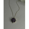 925 Sterling Silver Amethyst Flower Necklace Length 20 Inch
