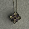 925 Sterling Silver Amethyst Flower Necklace Length 20 Inch