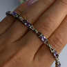 925 Sterling Silver Amethyst Bracelet Length 7.5