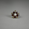 925 Sterling Silver Pearl, Almandine & Heliodor 