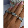 925 Sterling Silver Jade Bracelet Length 7.5