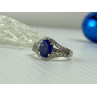 925 Sterling Silver London Blue & White Topaz Ring Size 6