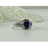 925 Sterling Silver London Blue & White Topaz Ring Size 6