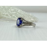 925 Sterling Silver London Blue & White Topaz Ring Size 6