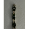 925 Sterling Silver Green Nephrite Bracelet Length 7.5