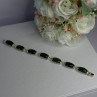 925 Sterling Silver Green Nephrite Bracelet Length 7.5