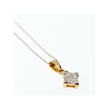 10/14 YELLOW GOLD WHITE SAPPHIRE CHAIN WITH PENDANT