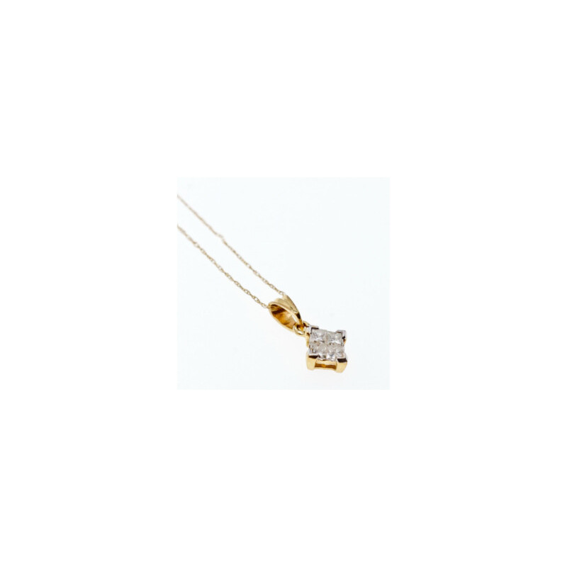 10/14 YELLOW GOLD WHITE SAPPHIRE CHAIN WITH PENDANT