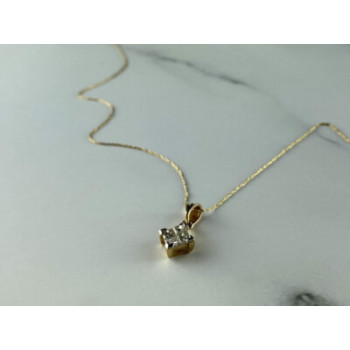 10/14 YELLOW GOLD WHITE SAPPHIRE CHAIN WITH PENDANT