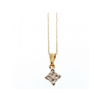 10/14 YELLOW GOLD WHITE SAPPHIRE CHAIN WITH PENDANT