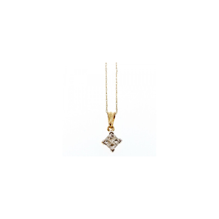 10/14 YELLOW GOLD WHITE SAPPHIRE CHAIN WITH PENDANT