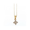 10/14 YELLOW GOLD WHITE SAPPHIRE CHAIN WITH PENDANT