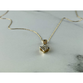 10/14 YELLOW GOLD WHITE SAPPHIRE CHAIN WITH PENDANT