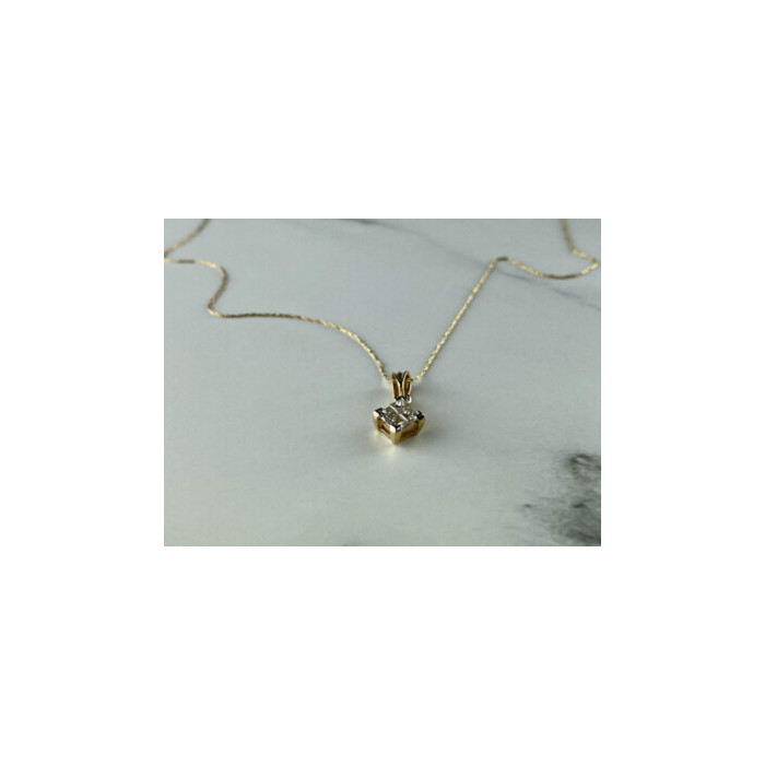 10/14 YELLOW GOLD WHITE SAPPHIRE CHAIN WITH PENDANT