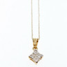 Unbranded 10/14 Yellow Gold White Sapphire Chain With Pendant