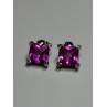 925 Sterling Silver Pink Topaz Earrings Length 0.5 Inch
