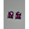 925 Sterling Silver Pink Topaz Earrings Length 0.5 Inch