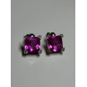 925 Sterling Silver Pink Topaz Earrings Length 0.5 Inch