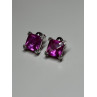 925 Sterling Silver Pink Topaz Earrings Length 0.5 Inch