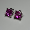 925 Sterling Silver Pink Topaz Earrings Length 0.5 Inch