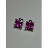 925 Sterling Silver Pink Topaz Earrings Length 0.5 Inch