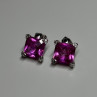 925 Sterling Silver Pink Topaz Earrings Length 0.5 Inch