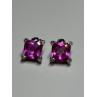 925 Sterling Silver Pink Topaz Earrings Length 0.5 Inch