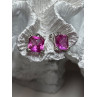925 Sterling Silver Pink Topaz Earrings Length 0.5 Inch