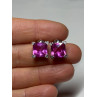 925 Sterling Silver Pink Topaz Earrings Length 0.5 Inch