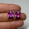 925 Sterling Silver Pink Topaz Earrings Length 0.5 Inch