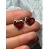 925 Sterling Silver Amber Heart Earrings Length 0.5 Inch