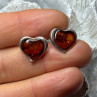 925 Sterling Silver Amber Heart Earrings Length 0.5 Inch