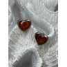 925 Sterling Silver Amber Heart Earrings Length 0.5 Inch