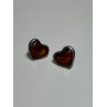 925 Sterling Silver Amber Heart Earrings Length 0.5 Inch