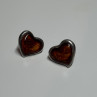 925 Sterling Silver Amber Heart Earrings Length 0.5 Inch