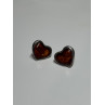 925 Sterling Silver Amber Heart Earrings Length 0.5 Inch