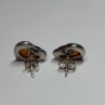 925 Sterling Silver Amber Heart Earrings Length 0.5 Inch