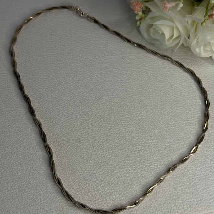 925 Sterling Silver Italy Fas Necklace Length 18 Inch