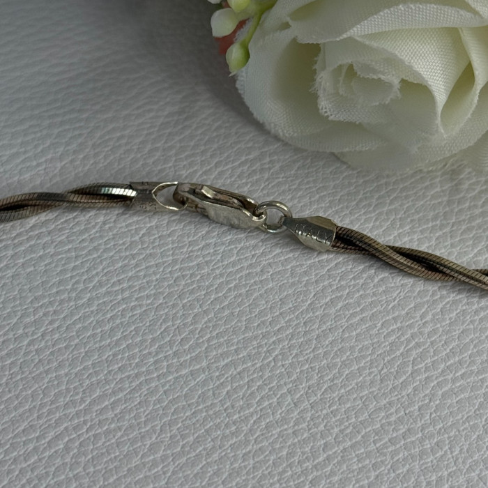 925 Sterling Silver Italy Fas Necklace Length 18 Inch