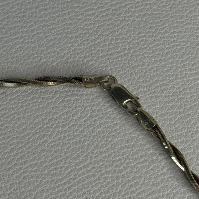 925 Sterling Silver Italy Fas Necklace Length 18 Inch
