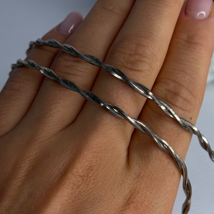 925 Sterling Silver Italy Fas Necklace Length 18 Inch