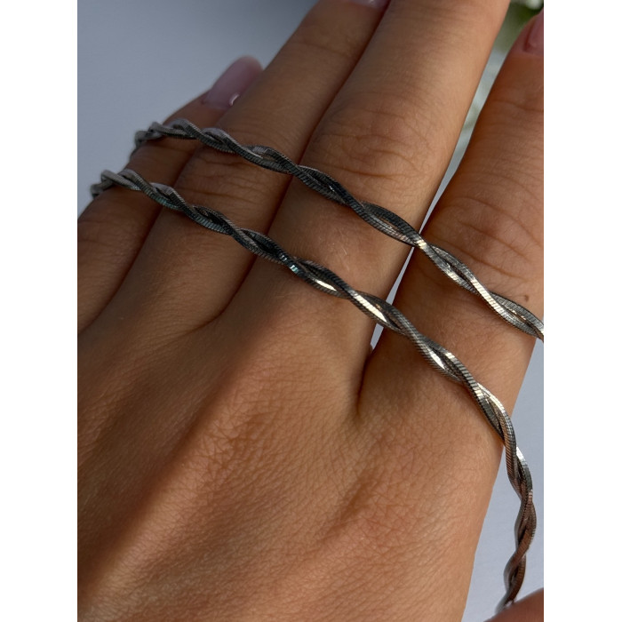 925 Sterling Silver Italy Fas Necklace Length 18 Inch