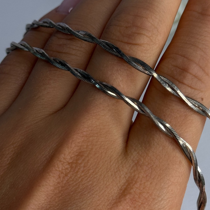 925 Sterling Silver Italy Fas Necklace Length 18 Inch