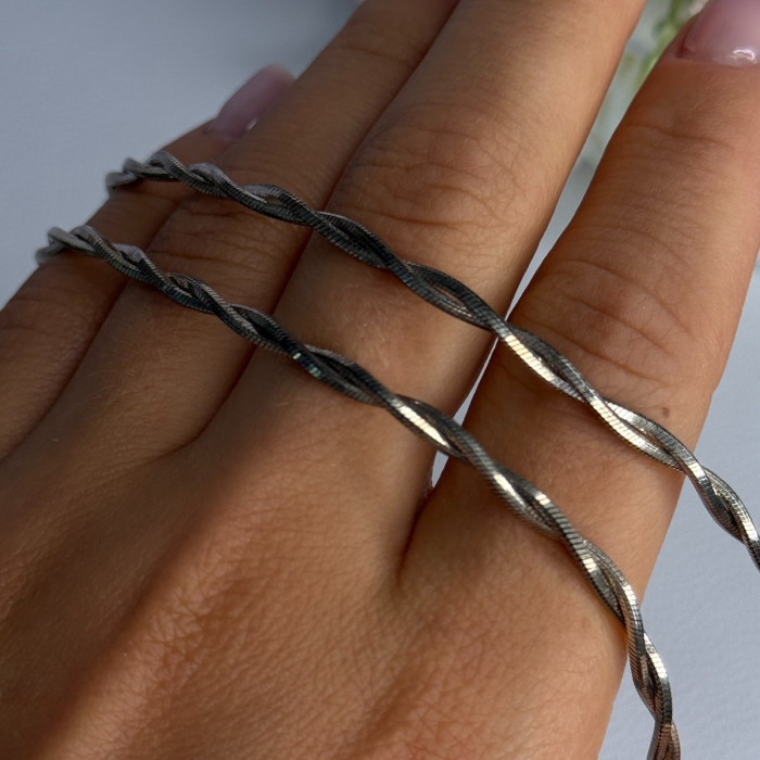 925 Sterling Silver Italy Fas Necklace Length 18 Inch