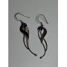 925 Sterling Silver Amethyst Earrings Length 2.6 Inch