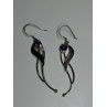 925 Sterling Silver Amethyst Earrings Length 2.6 Inch