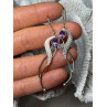 925 Sterling Silver Amethyst Earrings Length 2.6 Inch